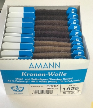 Kronen-Wolle AMANN 20m (10 Stuck), Braun Farben